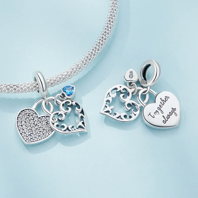 (obrázek pro) Pandora stylu propojené srdce amulet - SCC2502 - Zobrazit 4