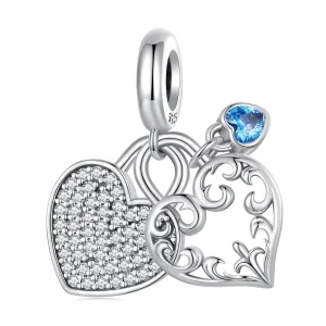 (obrázek pro) Pandora stylu propojené srdce amulet - SCC2502