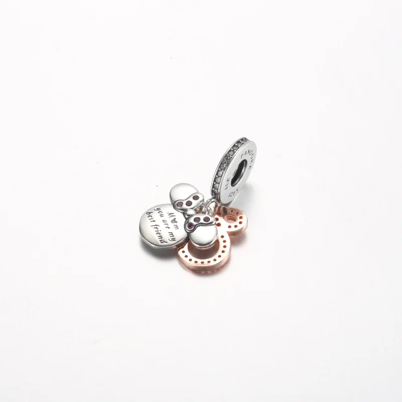 (obrázek pro) Pandora Disney Minnie Mouse Silhouette Double Dangle Charm - 782615C01 - Zobrazit 3