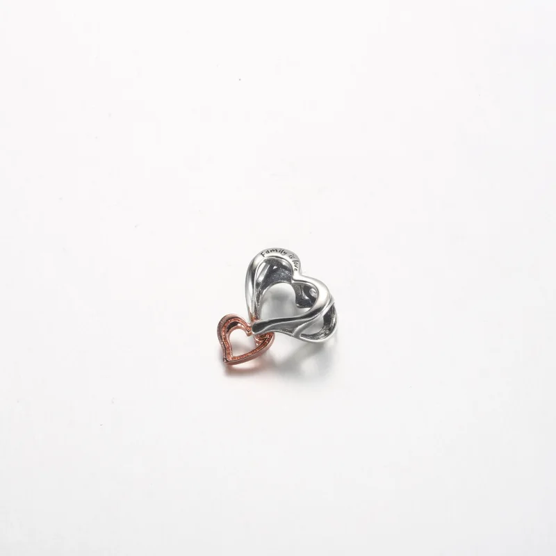(obrázek pro) Pandora Dvoubarevný Charm s otevřeným vzorem nekonečného srdce - 782642C00 - Zobrazit 2