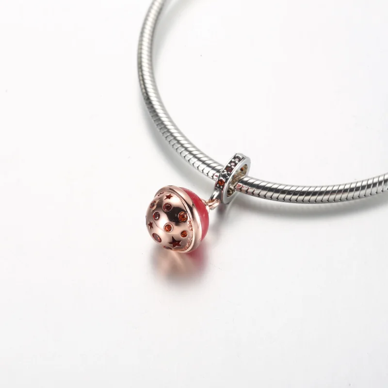 (obrázek pro) Pandora dvoubarevný přívěsek Planet Mars Murano & Sparkling Dangle Charm - 78243 - Zobrazit 4