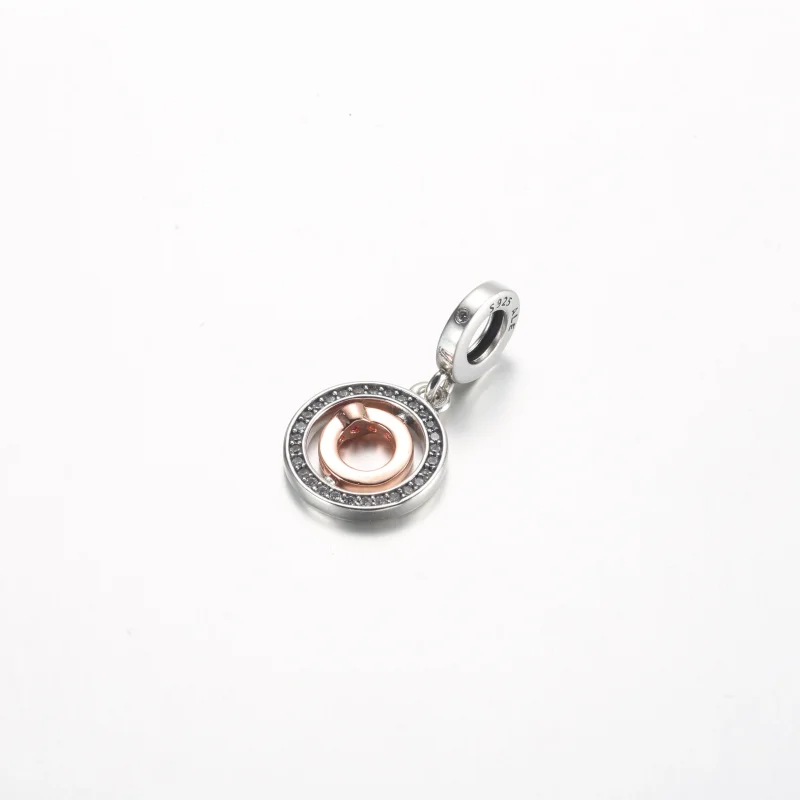 (obrázek pro) Pandora Láska točící se stříbrný a 14k růžově zlatem potažený přívěsek - 782600C - Zobrazit 2