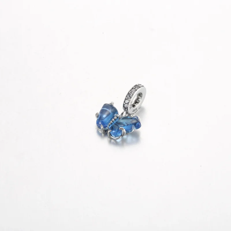 (obrázek pro) Pandora Modrý Motýl Dangle Charm s Muránským Sklem - 792698C01 - Zobrazit 2