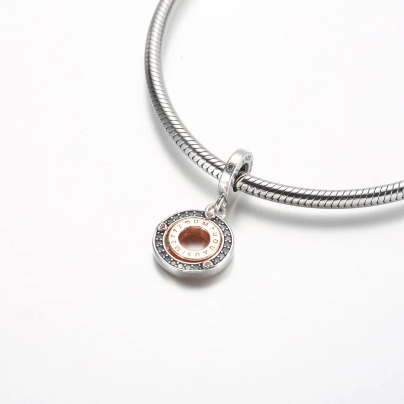 (obrázek pro) Pandora MSG otáčející se stříbrný přívěsek s pozlacením 14k růžovým zlatem - 782 - Zobrazit 4