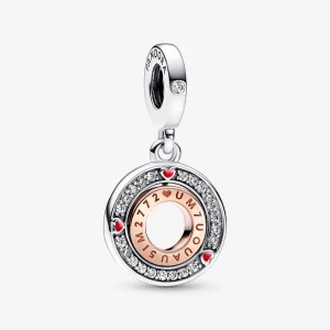 (obrázek pro) Pandora MSG otáčející se stříbrný přívěsek s pozlacením 14k růžovým zlatem - 782640C01