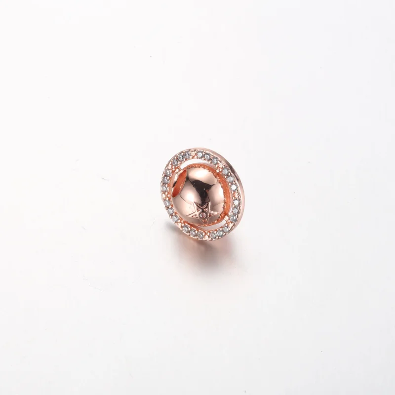 (obrázek pro) Pandora Saturn planeta charm s růžovým zlacením 14k a průhlednými kubickými zirk - Zobrazit 5