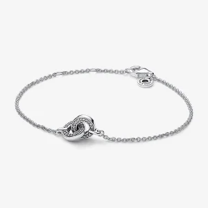 (obrázek pro) Pandora Signature Propletený Pavé Řetězový náramek - 592742C01