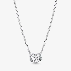 (obrázek pro) Pandora třpytivý náhrdelník Sparkling Infinity Heart Collier - 392666C01-50