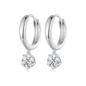 (obrázek pro) Pandora styl 0,5 karátové Moissanite Hoop náušnice (Dvě certifikáty) - MSE040