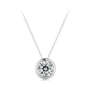 (obrázek pro) Pandora styl 1Ct Moissanite náhrdelník (jeden certifikát) - MSN021