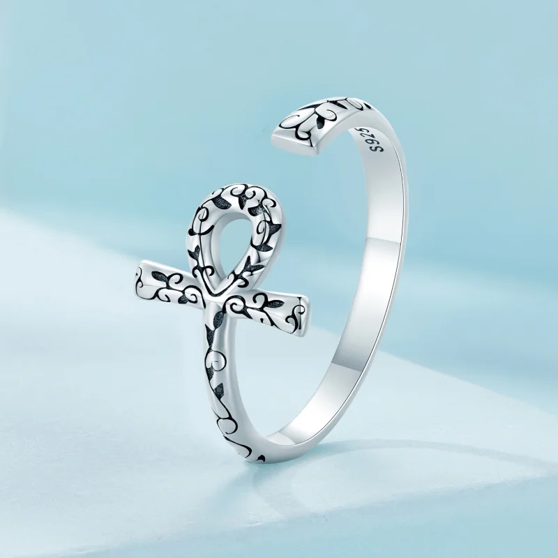 (obrázek pro) Pandora styl Ankh kříž Otevřený prsten - SCR972-E - Zobrazit 2