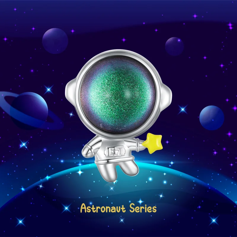 (obrázek pro) Pandora styl Astronaut Star Charm - BSC793 - Zobrazit 7