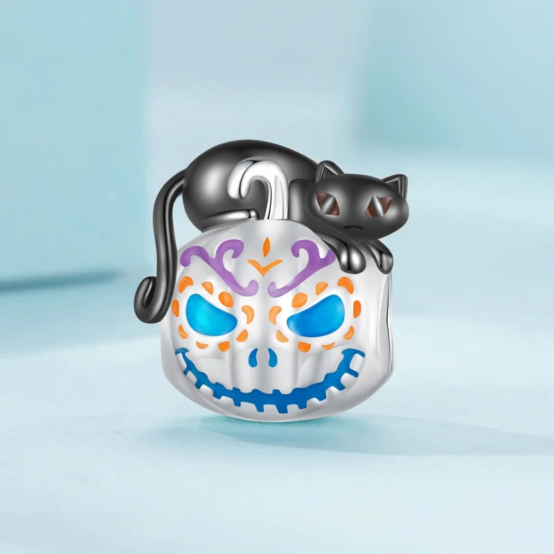(obrázek pro) Pandora styl dýňový amulet na Halloween - SCC2626 - Zobrazit 2