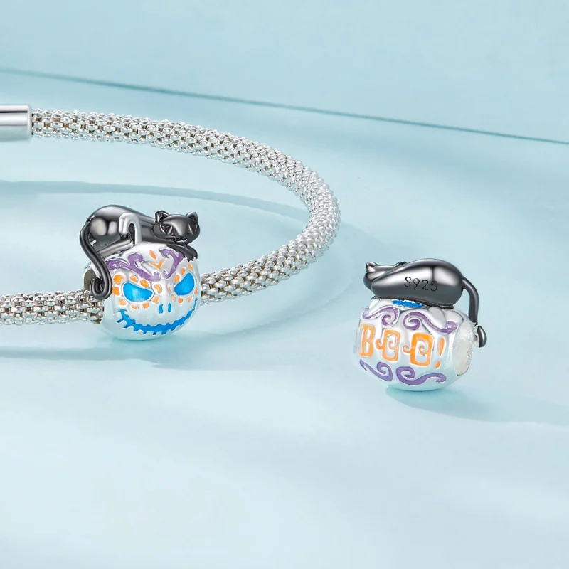 (obrázek pro) Pandora styl dýňový amulet na Halloween - SCC2626 - Zobrazit 4