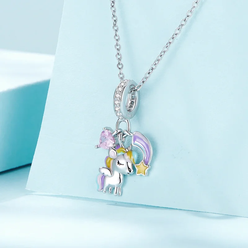 (obrázek pro) Pandora styl Duha Jednorožec Dangle - SCC2468 - Zobrazit 2