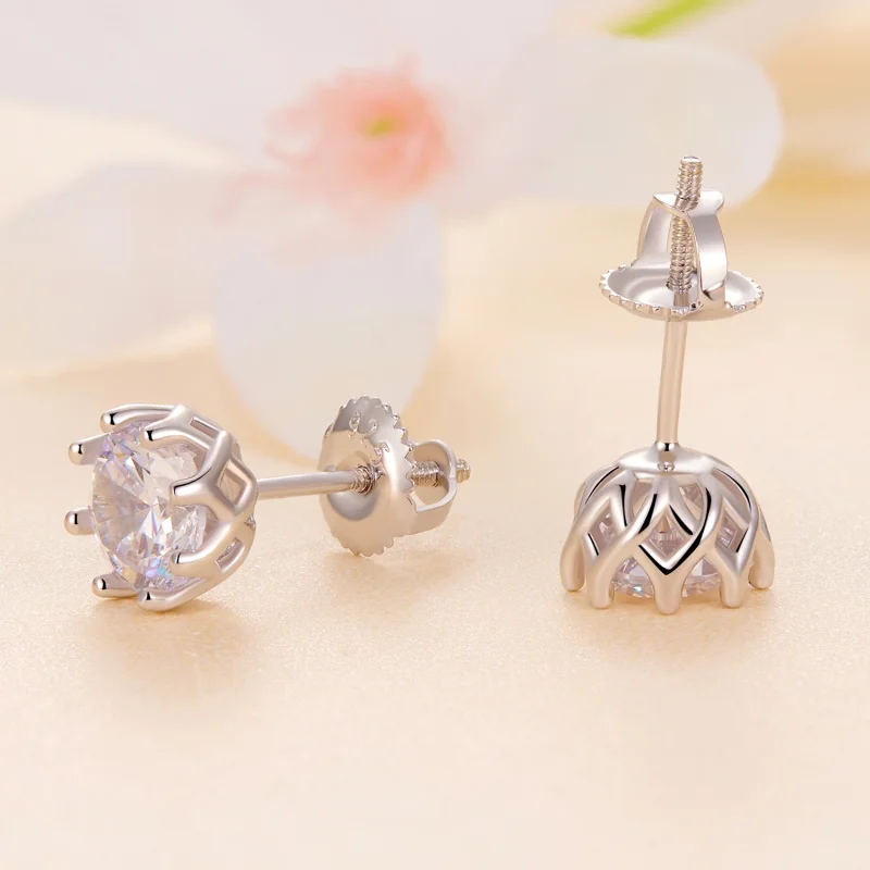 (obrázek pro) Pandora styl Exquisite Moissanite Studs Náušnice (Dva certifikáty) - MSE016-L - Zobrazit 3