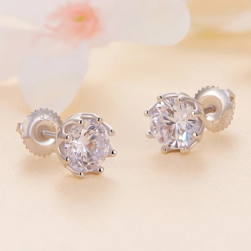 (obrázek pro) Pandora styl Exquisite Moissanite Studs Náušnice (Dva certifikáty) - MSE016-L - Zobrazit 4