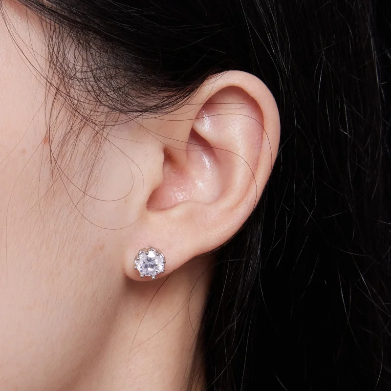 (obrázek pro) Pandora styl Exquisite Moissanite Studs Náušnice (Dva certifikáty) - MSE016-L - Zobrazit 5