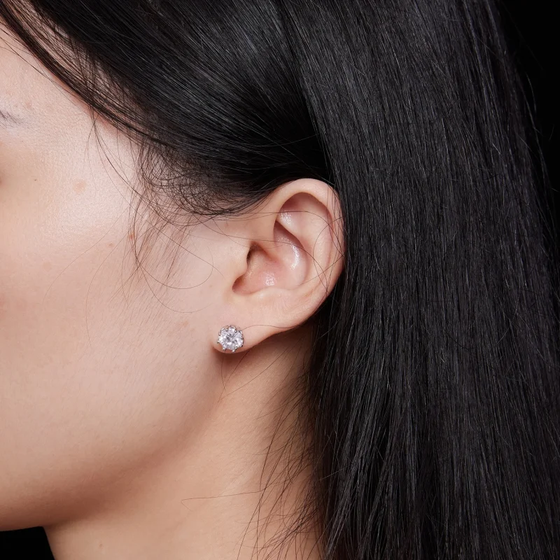 (obrázek pro) Pandora styl Exquisite Moissanite Studs Náušnice (Dva certifikáty) - MSE016-L - Zobrazit 6