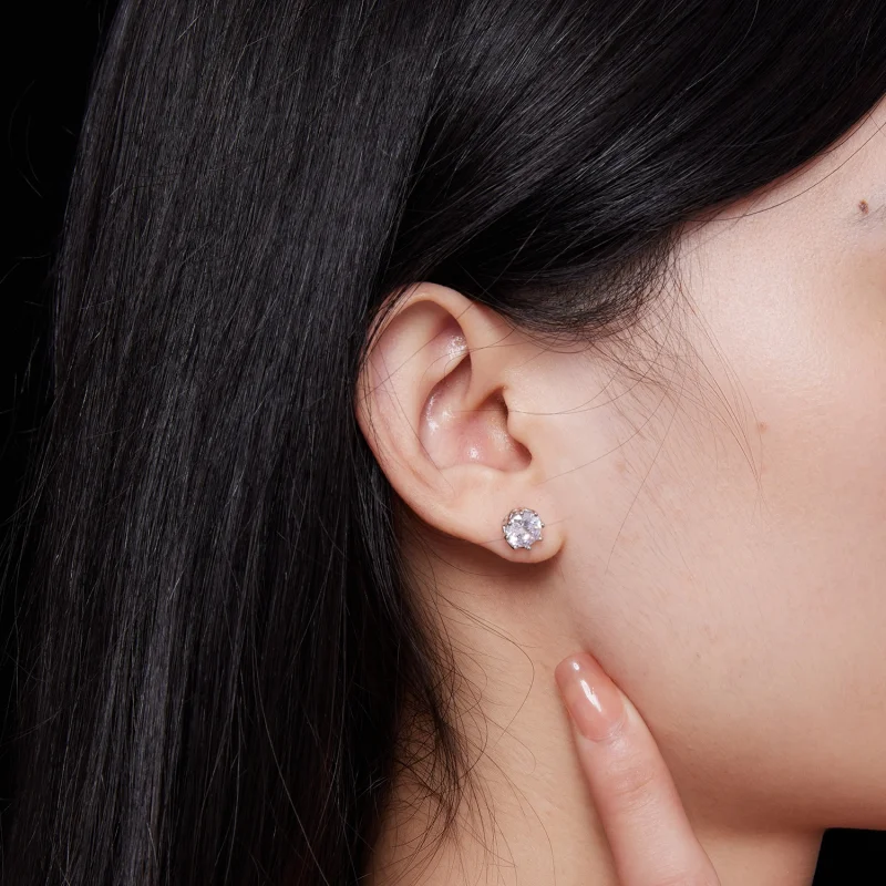 (obrázek pro) Pandora styl Exquisite Moissanite Studs Náušnice (Dva certifikáty) - MSE016-L - Zobrazit 7