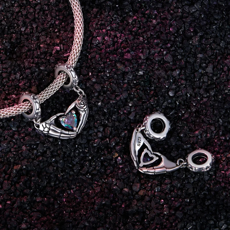 (obrázek pro) Pandora styl Halloween lebky rukou dangle - SCC2607 - Zobrazit 4