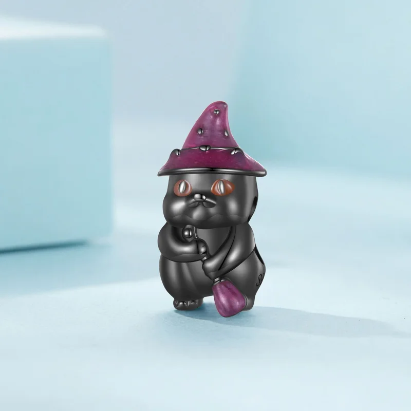 (obrázek pro) Pandora styl Halloweenský čarodějnický kocour charm - SCC2625 - Zobrazit 2