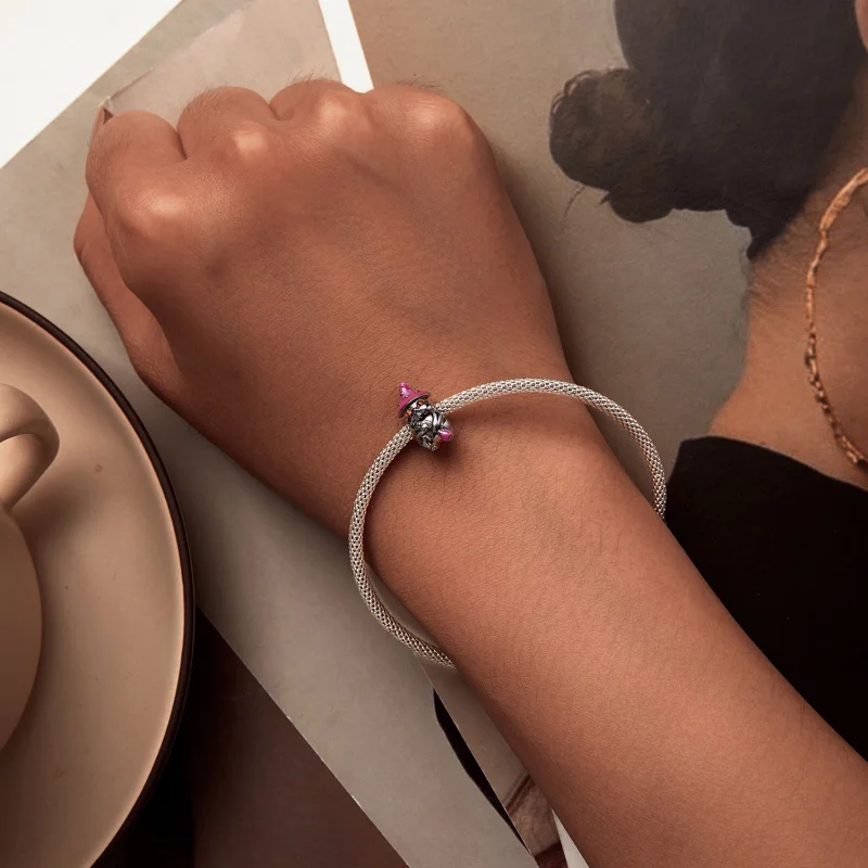 (obrázek pro) Pandora styl Halloweenský čarodějnický kocour charm - SCC2625 - Zobrazit 6