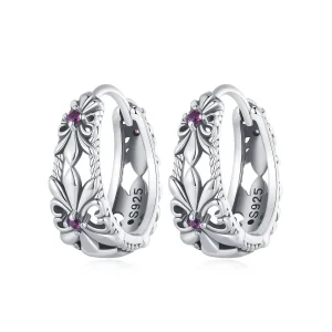 (obrázek pro) Pandora styl Iris Vintage náušnice na kroužku - SCE1649