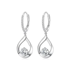 (obrázek pro) Pandora styl Kapička Moissanite náušnice (Dva certifikáty) - MSE032