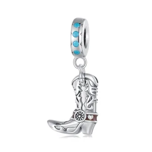 (obrázek pro) Pandora styl Kůže Cowboy Boots Dangle - SCC2566