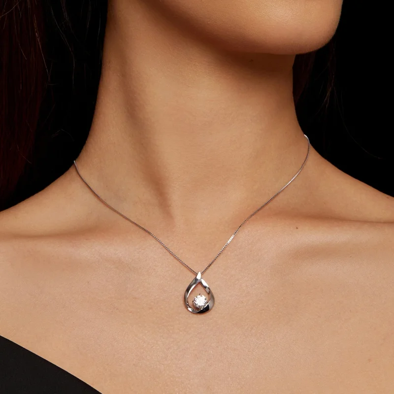 (obrázek pro) Pandora styl Kolečko Moissanite Náhrdelník (Jedno certifikát) - MSN015 - Zobrazit 5