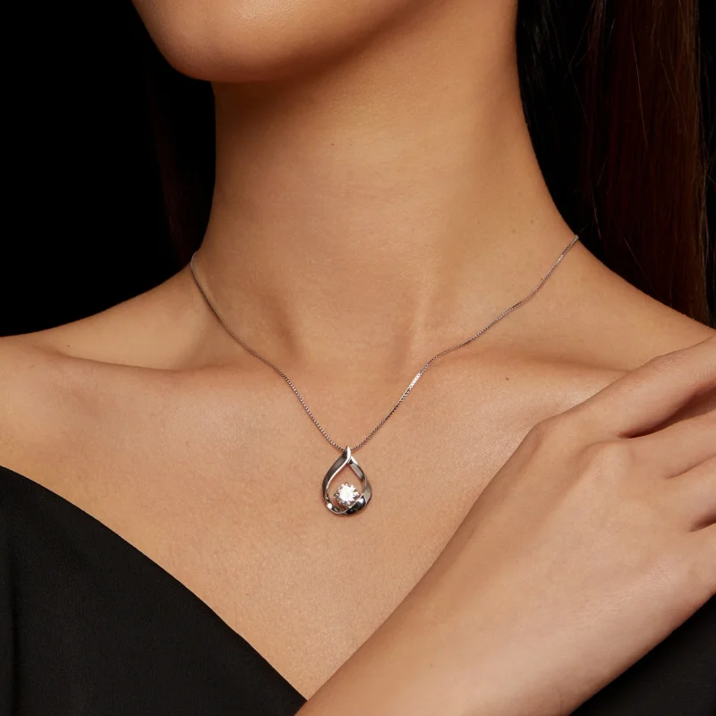(obrázek pro) Pandora styl Kolečko Moissanite Náhrdelník (Jedno certifikát) - MSN015 - Zobrazit 6