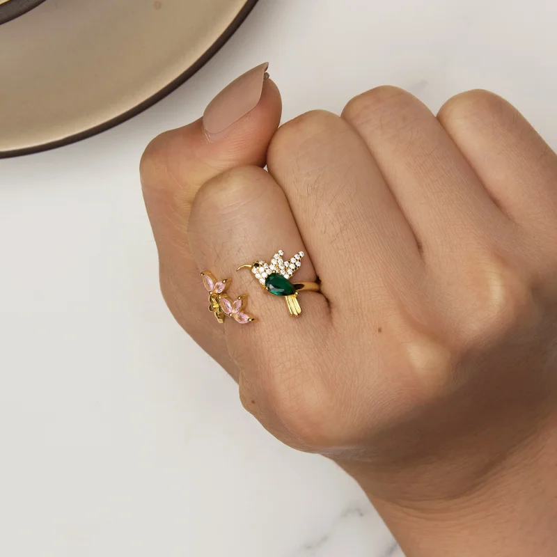(obrázek pro) Pandora styl Kolibrí dárek - stříbrný prsten S925 - BSR016-B - Zobrazit 6