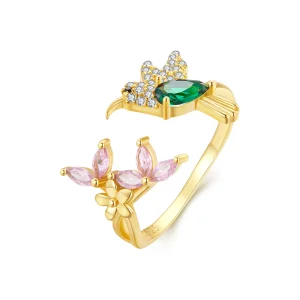 (obrázek pro) Pandora styl Kolibrí dárek - stříbrný prsten S925 - BSR016-B