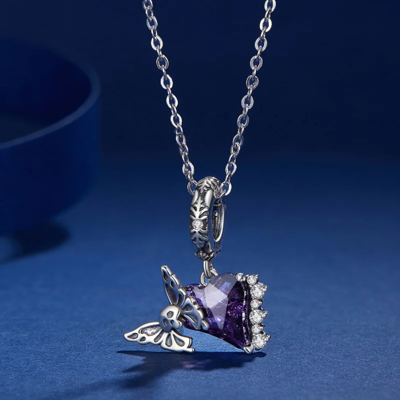 (obrázek pro) Pandora styl lebka motýl silikonový přívěsek - BSC912 - Zobrazit 3