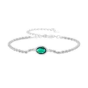 (obrázek pro) Pandora styl Lehký luxusní zelený zirkon Chopard náramek - BSB116