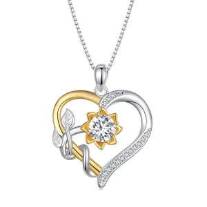 (obrázek pro) Pandora styl Láska Moissanite Náhrdelník (Jeden Certifikát) - MSN012