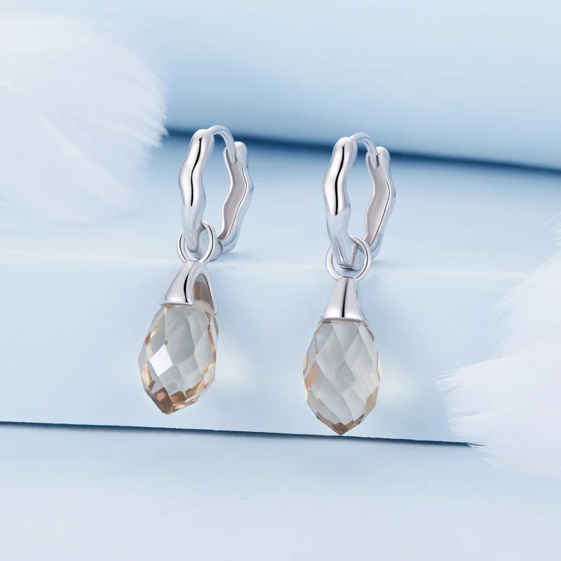 (obrázek pro) Pandora styl luxusní vodní kapička náušnice - BSE814 - Zobrazit 2