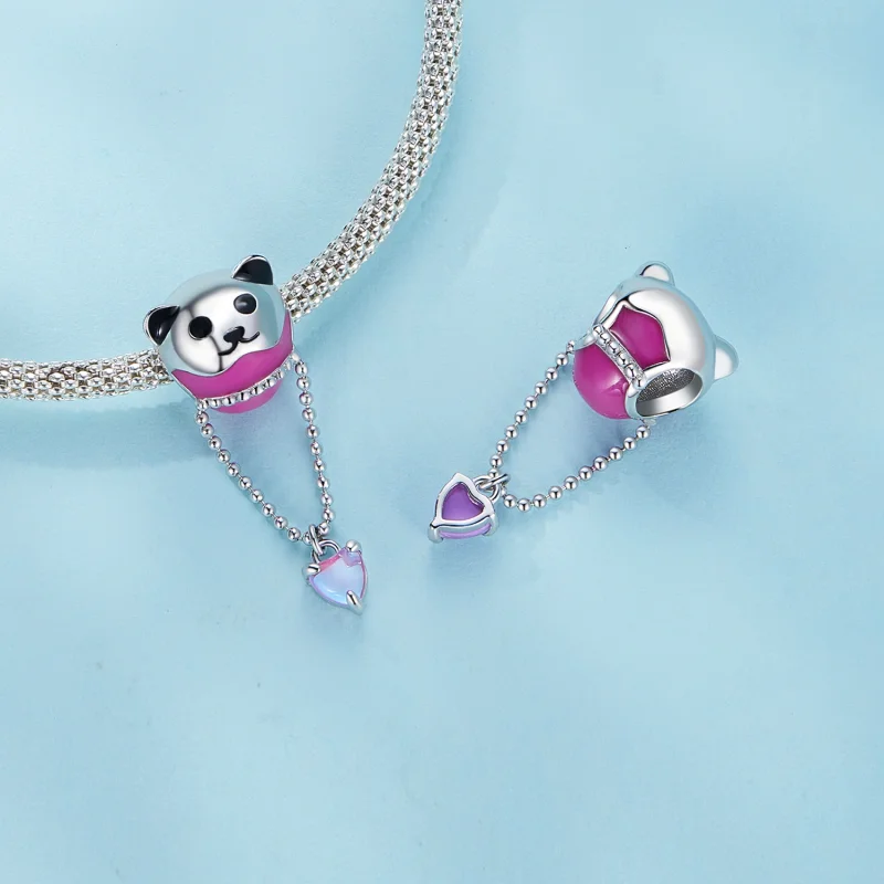(obrázek pro) Pandora styl Medvěd horkovzdušný balón amulet - SCC2550 - Zobrazit 4