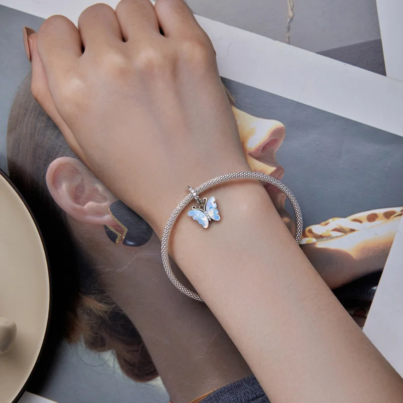 (obrázek pro) Pandora styl Modrá Aurora motýl Dangle - SCC2305 - Zobrazit 5