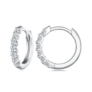 (obrázek pro) Pandora styl Moissanite kruhové náušnice - MSE029