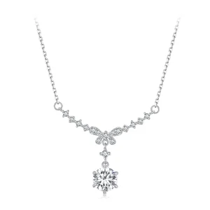 (obrázek pro) Pandora styl Moissanite náhrdelník (Jeden certifikát) - MSN020