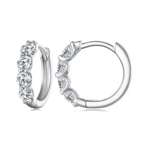(obrázek pro) Pandora styl Moissanite náušnice s kruhy - MSE030