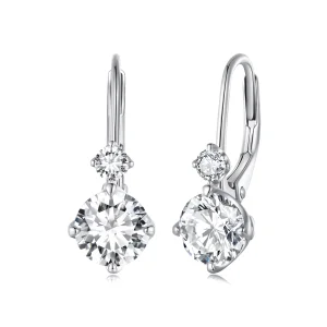(obrázek pro) Pandora styl Moissanite náušnice v podobě kroužku (Dva certifikáty) - MSE031