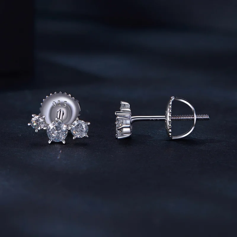 (obrázek pro) Pandora styl Moissanite stud přívěsky (jeden certifikát) - MSE034 - Zobrazit 3