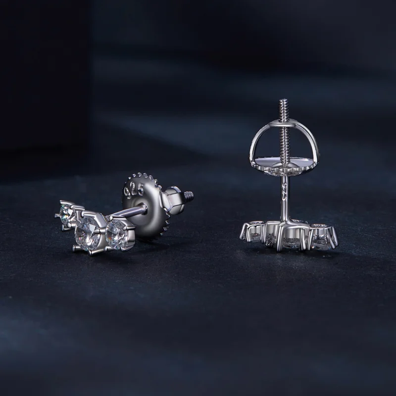 (obrázek pro) Pandora styl Moissanite stud přívěsky (jeden certifikát) - MSE034 - Zobrazit 4