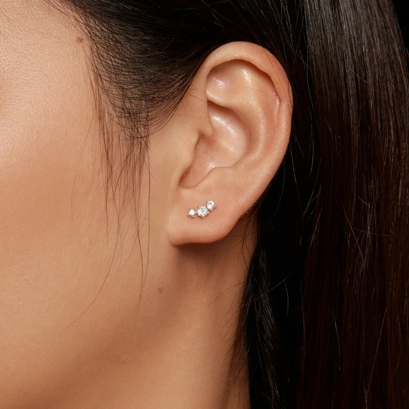 (obrázek pro) Pandora styl Moissanite stud přívěsky (jeden certifikát) - MSE034 - Zobrazit 6