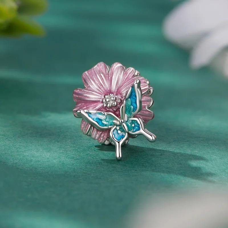 (obrázek pro) Pandora styl Motýl Chryzantéma Charm - BSC788 - Zobrazit 2