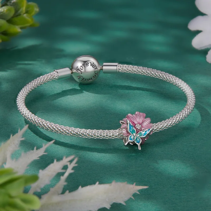 (obrázek pro) Pandora styl Motýl Chryzantéma Charm - BSC788 - Zobrazit 5