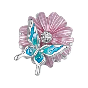 (obrázek pro) Pandora styl Motýl Chryzantéma Charm - BSC788